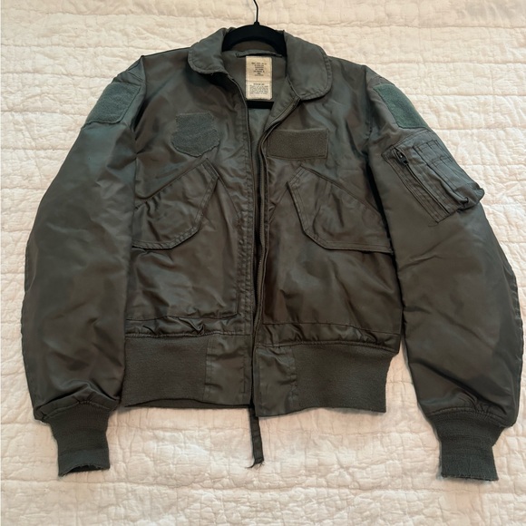 ALPHA INDUSTRIES CWU-36P VINTAGE　GRAY VTG 80s Alpha Industries Military Summer Flyers Jacket CWU